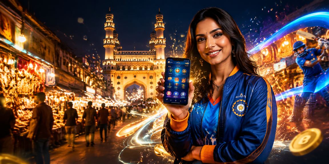 Hyderabad market with cricket fans using mobile sports betting