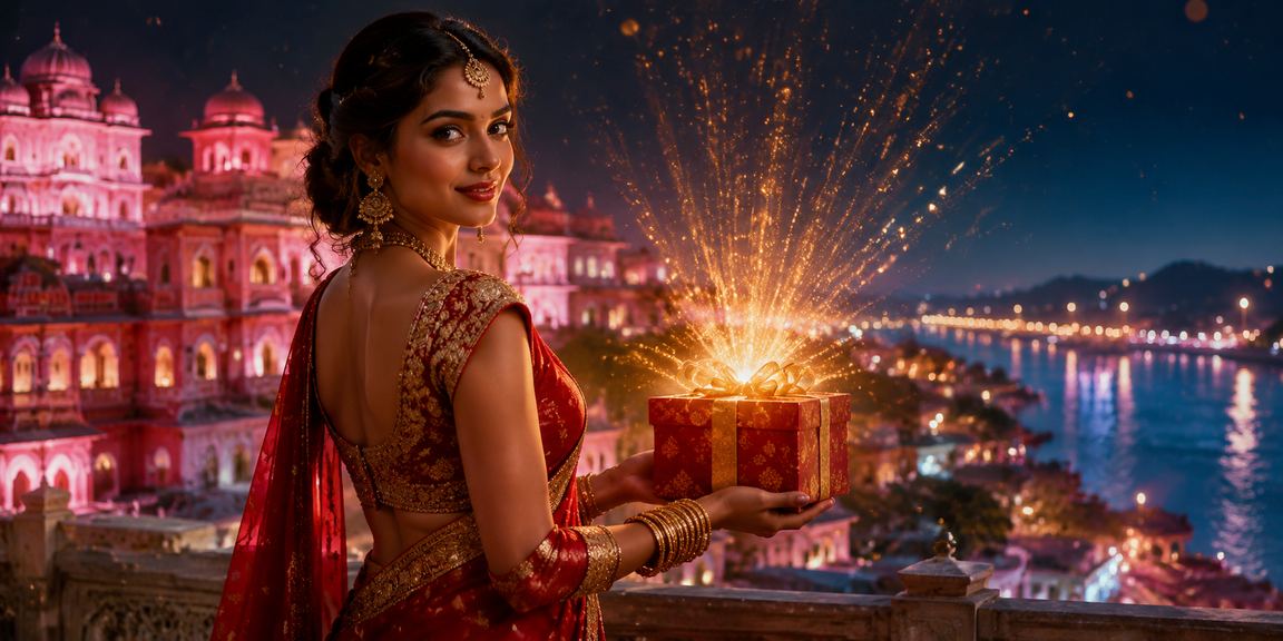 Responsible gaming message with Indian woman in saree